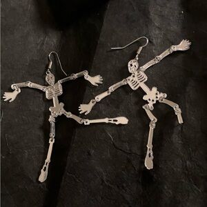 Shiny Skeleton Dangle Earrings